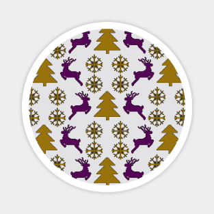 Festive Pixel Parade: Reindeer, Tree, Snowflake No 3 Magnet